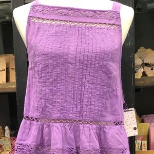 Free People Back Button Tank in Violet